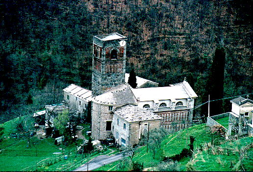 view of the Abbey of Borzone